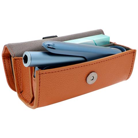 Custodia In Pelle Per Iqos Iluma, Scatola Portaoggetti Con Chiusura Magnetica Brown - Foto 1