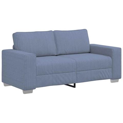 Divano Divanetto Blu 140 cm Tessuto di Velluto a Coste - Foto 1