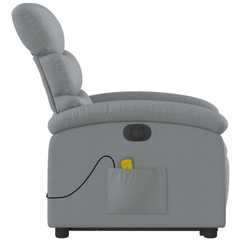 Poltrona Alzapersona Massaggi Elettrica Grigio Chiaro Tessuto - Foto 9