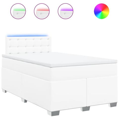 Giroletto a Molle con Materasso Bianco 120x190 cm in Similpelle - Foto 1