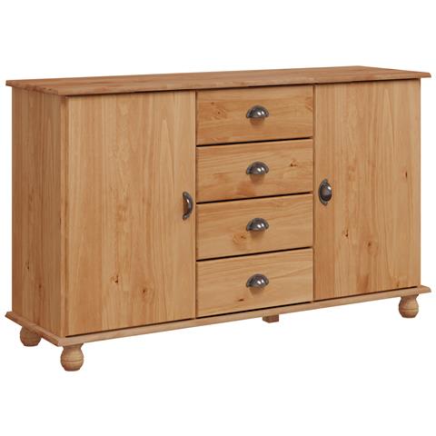 "Mobiletto ""ASKIM"" 133,5x40x79 cm Legno Massello di Pino" - Foto 1