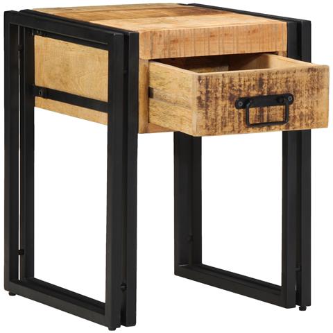 Tavolino 40x40x50 cm in legno massello di mango grezzo - Foto 1
