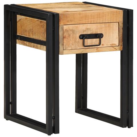 Tavolino 40x40x50 cm in legno massello di mango grezzo - Foto 2