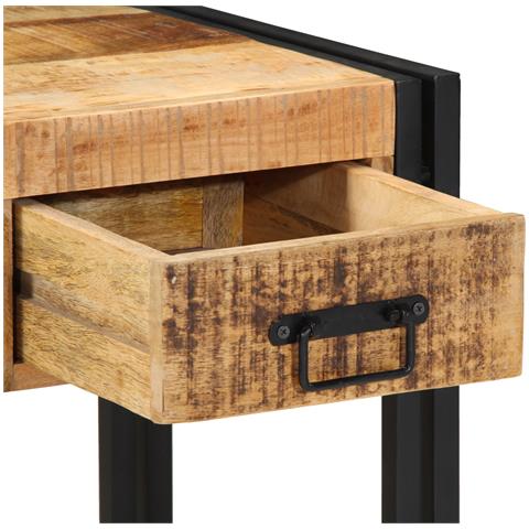 Tavolino 40x40x50 cm in legno massello di mango grezzo - Foto 9