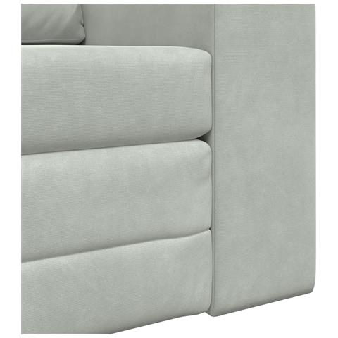Divano Letto 2-in-1 Grigio Chiaro 98x71x83 cm Velvet - Foto 9
