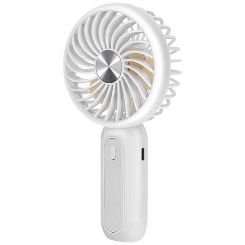 Ventilatore Portatile Silenzioso A 3 Velocità Con Batteria E Supporto Per Telefono, Bianco - Foto 1