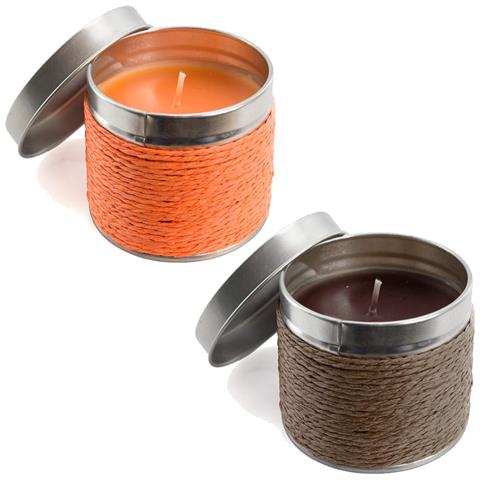 Set Di 2 Candele Profumate Arancia E Cioccolato Con Contenitori - Foto 1