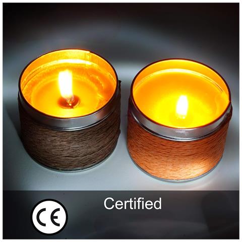 Set Di 2 Candele Profumate Arancia E Cioccolato Con Contenitori - Foto 2