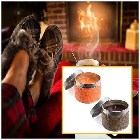 Set Di 2 Candele Profumate Arancia E Cioccolato Con Contenitori - Foto 5