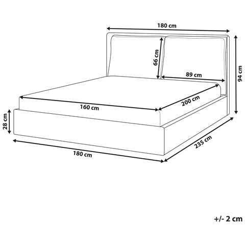 Letto Ad Acqua Velluto Bajonna 160 X 200 Cm Bianco Sporco - Foto 8