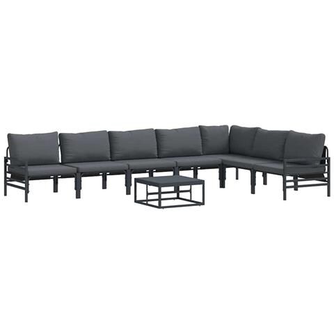 Set Divano da Giardino 8 pcs Antracite Acciaio - Foto 1