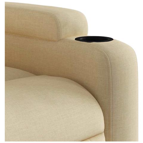 Poltrona reclinabile massaggiante in tessuto color crema - Foto 9