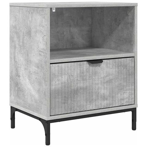 Comodino Grigio cemento 49 x 36 x 61 cm Legno multistrato - Foto 1