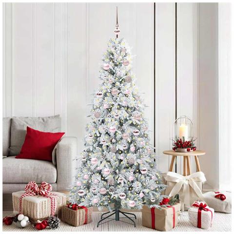 Albero di Natale Artificiale con Rami Pieghevoli Bianco 180 cm - Foto 2