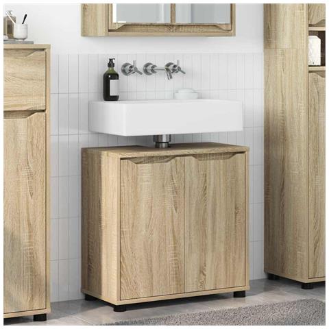Mobile per lavabo da bagno Rovere Sonoma 60 x 30 x 60 cm - Foto 2