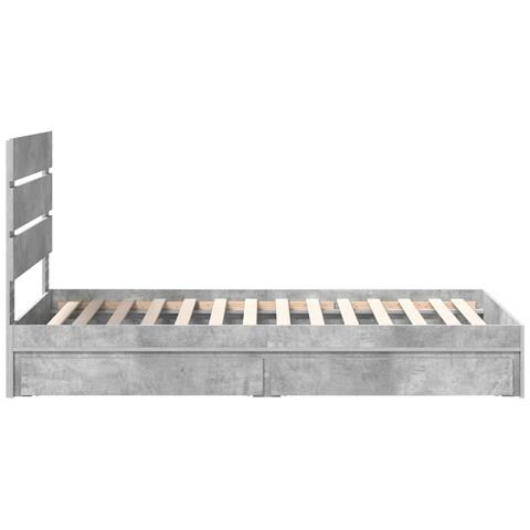 Letto con Contenitore con testiera Grigio cemento 75 x 190 cm - Foto 9