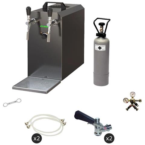 Impianto Spillatura Birra Stream 50 Kit Completo - Raffreddamento A Secco 2 Linee Fino 55 L /h Con Adattatore 5l E Type A - Foto 2