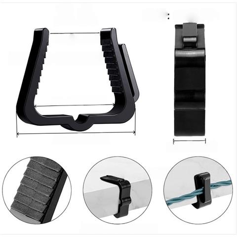 50 Pezzi Ganci Per Luci Natalizie, Clip In Plastica Per Grondaie, Supporti Per Luci Da Esterno Black - Foto 1