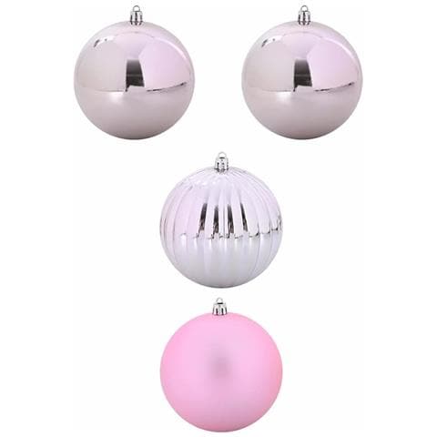 Set di Palle di Natale 4 pcs Rosa Plastica - Foto 1