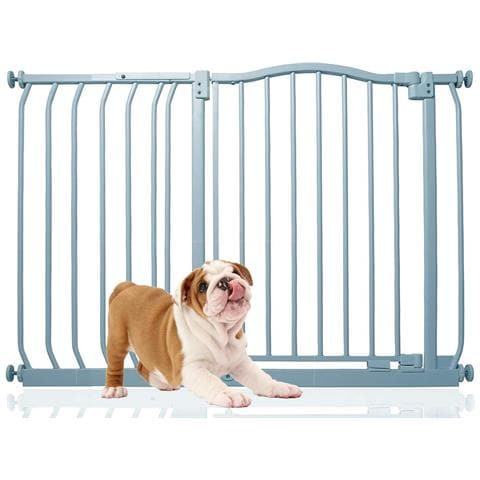 Bettacare Cancelletto Per Cani Con Parte Superiore Incurvata, 107cm - 116cm, Grigio Opaco - Foto 1