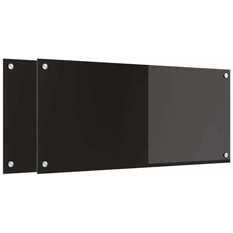 Rivestimento da Cucina 2 pcs Nero 90 x 40 cm vetro temperato - Foto 1