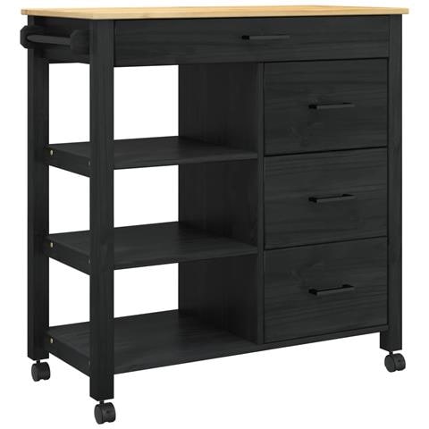 Carrello da Cucina MONZA Nero 84 x 40 x 88,5 cm - Foto 1