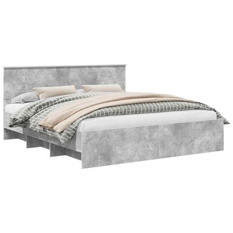 Struttura del letto con testiera Grigio cemento 180 x 200 cm - Foto 1