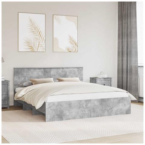 Struttura del letto con testiera Grigio cemento 180 x 200 cm - Foto 2
