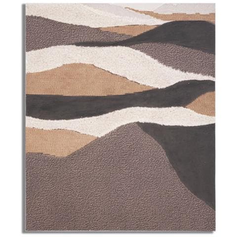 Dipinto Su Tela Darky Astratto Tessile Paesaggio Nei Toni Marrone E Bianco 80x100 Cm - Foto 1