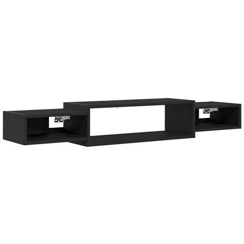Mobile TV da Parete A parete Rovere Nero 140 x 28 x 21 cm - Foto 1