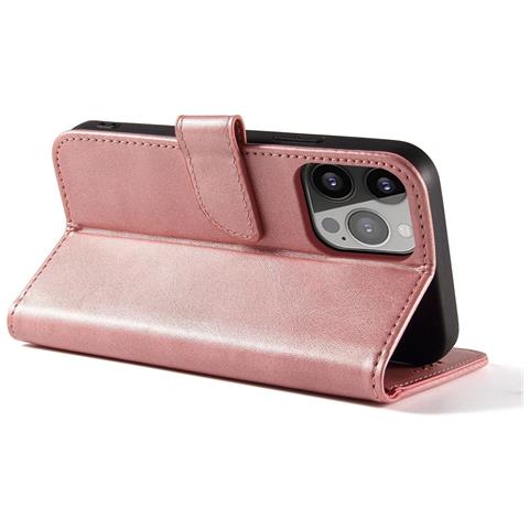 Custodia Portafoglio Con Supporto Per Iphone 15 Pro, Custodia Magnetica - Rosa - Foto 1