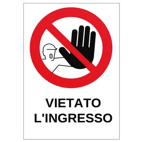 Cartello segnaletica in plastica Vietato L'Ingresso cm 30x20 - Foto 1