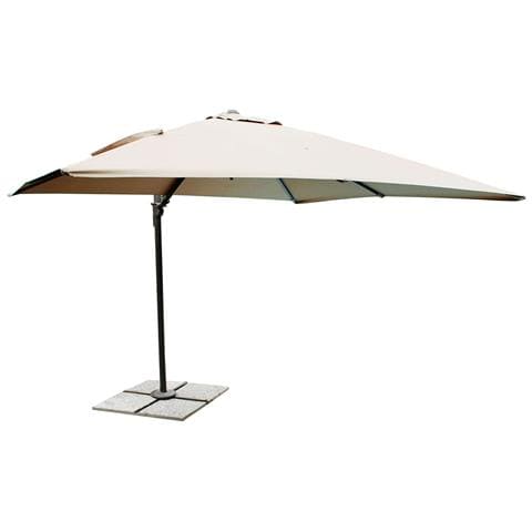 Ombrellone Da Giardino 3 X 4 Palo Laterale Nero Telo Beige Per Esterno Ristorante, Gelateria Bar Hotel Albergo - Foto 1