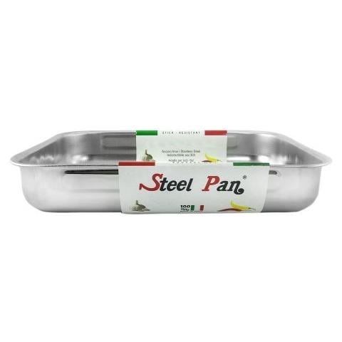 Lasagnera Alta Teglia Rosticciera Acciaio Inox 18/10 Cm 20x15x4.5 - Foto 2