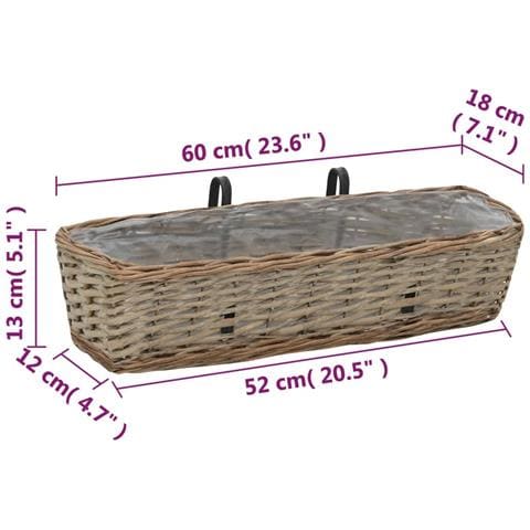 Fioriere Da Balcone 2 Pz In Vimini Con Rivestimento In Pe 60 Cm - Foto 6