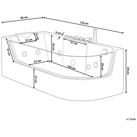 Vasca Da Bagno Bianca Con Idromassaggio Acuario - Foto 13