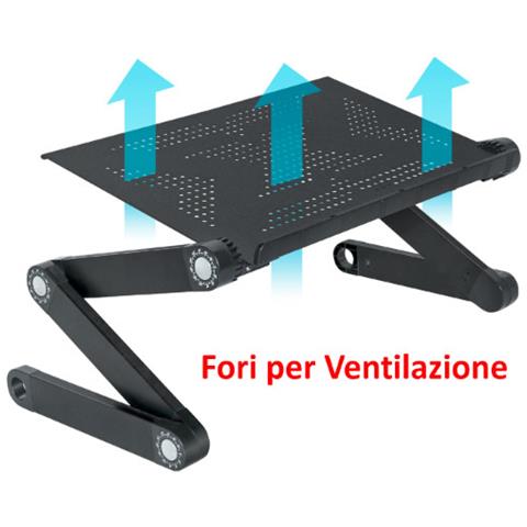 WonderWorker Newton Portatile Tavolo per Laptop, Pieghevole Tavolino per PC da Letto, Regolabile Supporto per Laptop, Leggio per Letto, Alluminio Leggero Nero, Ideale per Laptop Fino a 7-17 - Foto 2