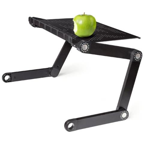 WonderWorker Newton Portatile Tavolo per Laptop, Pieghevole Tavolino per PC da Letto, Regolabile Supporto per Laptop, Leggio per Letto, Alluminio Leggero Nero, Ideale per Laptop Fino a 7-17 - Foto 7