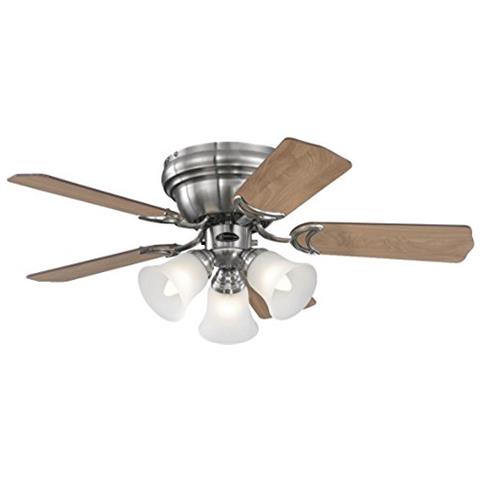 72073 Ventilatore Da Soffitto In Nichel Spazzolato Per Interni Da 90 Cm Contempra Trio, Kit Di Luce Con Vetro Smerigliato - Foto 2