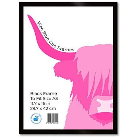Wee Blu Coo A3 Nero Cornice Di Legno 117 X 165 Pollici (297 X 42 Cm) Di Sicurezza Acrilico Glass Photo Frame - Foto 1