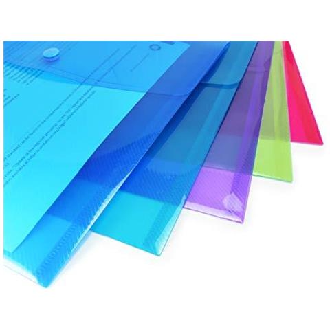 1494 A4 Foolscap Vivida Trasparente Popper Portafoglio - Colori Assortiti - Confezione Da 20 - Foto 2