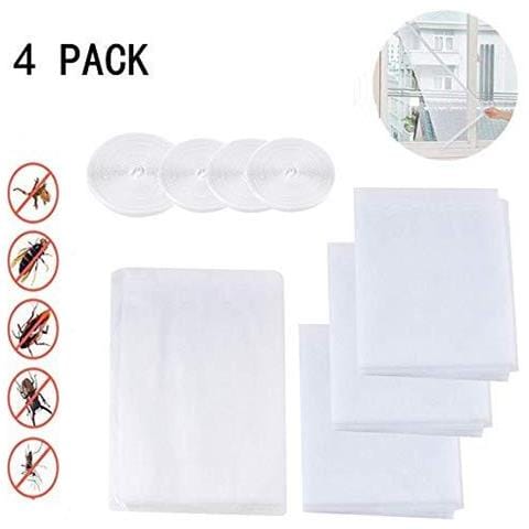 Zanzariere 4 Pack Fly Per Finestra Zanzara Mesh Estraibile E Lavabile 13 X 155 M Con Nastri 4 Rolls Autoadesivo Bianco - Foto 1