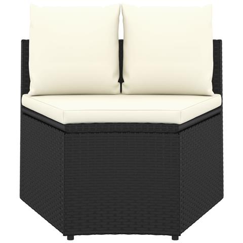 Set Divani da Giardino 4 pz con Cuscini in Polyrattan Nero - Foto 2