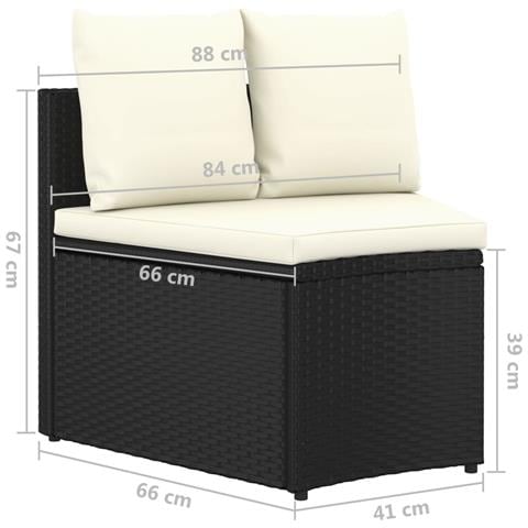 Set Divani da Giardino 4 pz con Cuscini in Polyrattan Nero - Foto 9