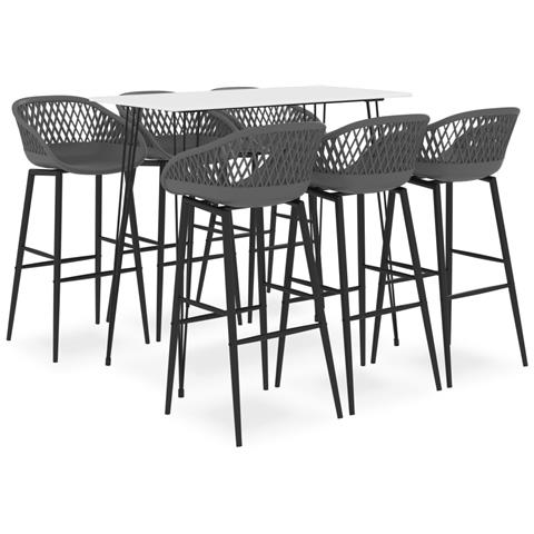 Set da Bar 7 pz Bianco e Grigio - Foto 1