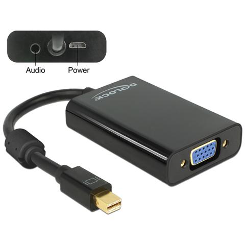 65598 mini DispayPort 1.1 VGA, 3.5mm, Micro USB B Nero cavo di interfaccia e adattatore - Foto 1