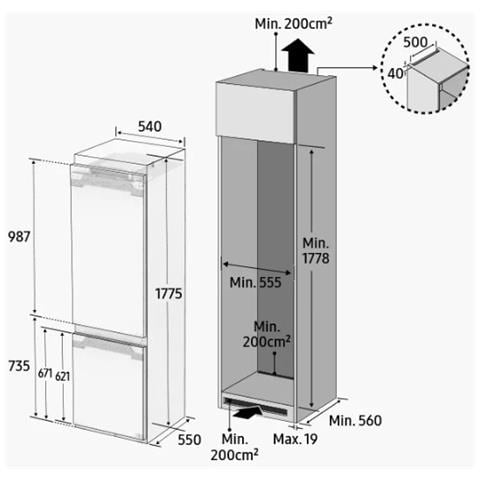 Frigorifero Combinato da Incasso BRB26605EWW Classe E Capacità Lorda 267 Litri - Foto 11