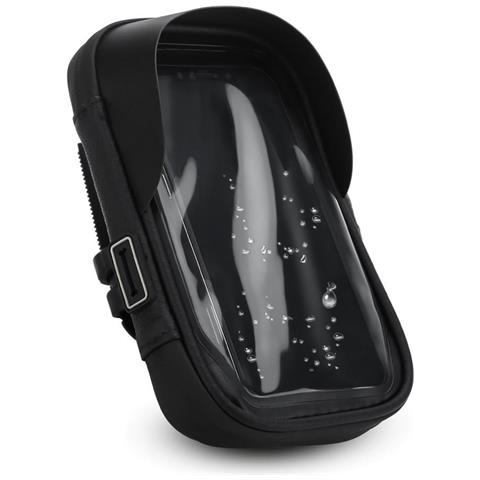Borsa Da 6.0 Pollici Per Cellulare In Bicicletta In Nero - Borsa A Telaio Con Porta Cellulare Per Telefoni Cellulari Fino A 6 Pollici - Impermeabile Con Touchscreen, Parasole, Foro Per Le Cuffie - Foto 1
