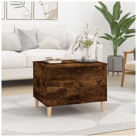 Tavolino Da Salotto Rovere Fumo 60x44,5x45 Cm Legno Multistrato - Foto 2