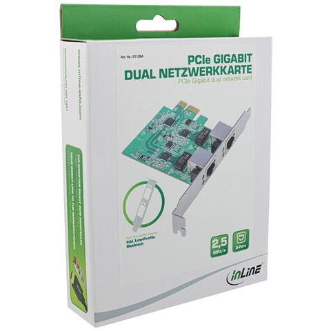 Scheda di rete Dual Gigabit, 1x RJ45 2,5Gb /s, PCIe x1, incl. LP - Foto 3